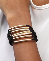 Gold Trim Bracelet - Black Gold Trim Bracelet - Black