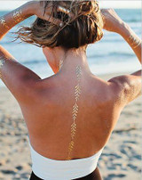 Gold Tattoo Flash Metallic Taty Tatouage Temporary Sticker Random 3PCS
