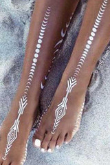 Gold Tattoo Flash Metallic Taty Tatouage Temporary Sticker Random 4PCS