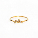 Gold Ring with 6 CZ Cluster