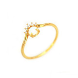 Gold Ring with Opal and CZ Accent