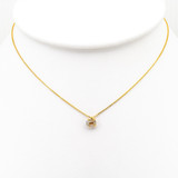 GOLD LABRADORITE PRONG SET PENDANT NECKLACE