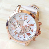Geneva Watch Women Watches Reloj Mujer Dropship 2017 Casual Roman Numerals PU Leather Mechanical Clock