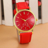 Geneva Watch Women Watches Reloj Mujer Dropship 2017 Casual Roman Numerals PU Leather Mechanical Clock