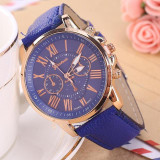 Geneva Watch Women Watches Reloj Mujer Dropship 2017 Casual Roman Numerals PU Leather Mechanical Clock