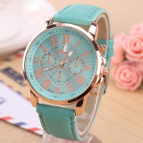 Geneva Watch Women Watches Reloj Mujer Dropship 2017 Casual Roman Numerals PU Leather Mechanical Clock