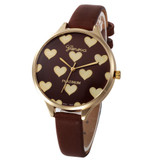 Geneva Watch Women Female Hour Fashion Heart Pattern Women Watches PU Leather Quartz Watch Montre Femme Ladies Watch Feida
