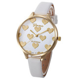 Geneva Watch Women Female Hour Fashion Heart Pattern Women Watches PU Leather Quartz Watch Montre Femme Ladies Watch Feida