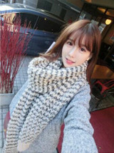 faux wool winter scarf women striped fluffy knitted cashmere scarves long pashmina,foulard echarpe hiver femme,bufandas mujer
