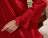 Faux silk sleep lounge Rayon pajama sets  for men women  sleepwear  red marriage wedding pijamas lady's pyjamas female homewear