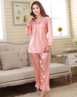 Faux silk sleep lounge Rayon pajama sets  for men women  sleepwear  red marriage wedding pijamas lady's pyjamas female homewear