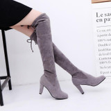 Faux Suede Slim Boots Sexy over the knee high women snow boots women's fashion winter thigh high boots shoes woman