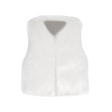 Faux Fur Waistcoat Kids Baby Girls White Autumn Winter Coat Jacket Thick Warm Outwear Clothes BFOF