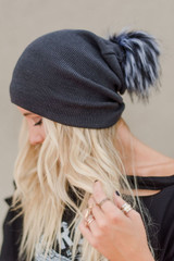 Faux Fur Pom Pom Beanie