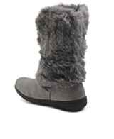 Faux Fur Boots - Grey