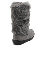 Faux Fur Boots - Grey