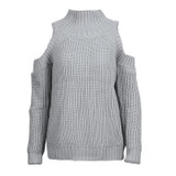 FATIKA Women's Off Shoulder Turtleneck Knitted Sweaters Autumn 2017 Fashion Pullover Jumpers Winter Oversized Sweater for Woman