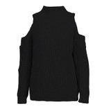 FATIKA Women's Off Shoulder Turtleneck Knitted Sweaters Autumn 2017 Fashion Pullover Jumpers Winter Oversized Sweater for Woman
