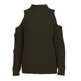 FATIKA Women's Off Shoulder Turtleneck Knitted Sweaters Autumn 2017 Fashion Pullover Jumpers Winter Oversized Sweater for Woman