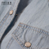 FATIKA 2017 Spring Fashion Cotton Denim Women Blouses Long Sleeve Shirts Women Tops Jeans Blouse Female Casual Clothing