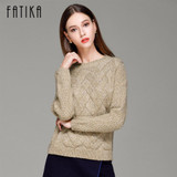 FATIKA 2017 New Fashion Women's Sweaters And Pullover Sleeve Crew neck Knitted Sweater Jumpers Loose Outwear Tops