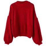 FATIKA 2017 New Fashion Women's Sweaters And Pullovers Lantern Sleeve Turtleneck Knitted Sweaters Casual Loose Jumper Tops