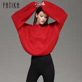 FATIKA 2017 New Fashion Women's Sweaters And Pullovers Lantern Sleeve Turtleneck Knitted Sweaters Casual Loose Jumper Tops FATIKA 2017 New Fashion Women's Sweaters And Pullovers Lantern Sleeve Turtleneck Knitted Sweaters Casual Loose Jumper Tops