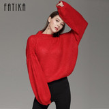 FATIKA 2017 New Fashion Women's Sweaters And Pullovers Lantern Sleeve Turtleneck Knitted Sweaters Casual Loose Jumper Tops FATIKA 2017 New Fashion Women's Sweaters And Pullovers Lantern Sleeve Turtleneck Knitted Sweaters Casual Loose Jumper Tops