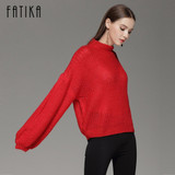 FATIKA 2017 New Fashion Women's Sweaters And Pullovers Lantern Sleeve Turtleneck Knitted Sweaters Casual Loose Jumper Tops FATIKA 2017 New Fashion Women's Sweaters And Pullovers Lantern Sleeve Turtleneck Knitted Sweaters Casual Loose Jumper Tops