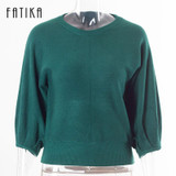 FATIKA 2017 New Fashion Women's Pullover Sweater Women O-neck Batwing Sleeve Wool Knitted Solid Color Thick Sweaters Loose Coat FATIKA 2017 New Fashion Women's Pullover Sweater Women O-neck Batwing Sleeve Wool Knitted Solid Color Thick Sweaters Loose Coat