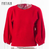 FATIKA 2017 New Fashion Women's Pullover Sweater Women O-neck Batwing Sleeve Wool Knitted Solid Color Thick Sweaters Loose Coat FATIKA 2017 New Fashion Women's Pullover Sweater Women O-neck Batwing Sleeve Wool Knitted Solid Color Thick Sweaters Loose Coat