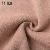 FATIKA 2017 New Fashion Women's Pullovers Lace Up V-neck Knitted Sweaters Solid Casual Slim Jumpers Tops for Lady
