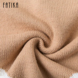 FATIKA 2017 New Autumn Winter Fashion Women's Pullover Front Short Back Long O-neck Knitted Sweaters Casual Loose Jumper Tops
