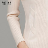FATIKA 2017 Fashion Women Turtleneck Full Sleeve Slim Pullovers Solid Color Casual Knitted Ribbed Sweater Jumpers For Ladies FATIKA 2017 Fashion Women Turtleneck Full Sleeve Slim Pullovers Solid Color Casual Knitted Ribbed Sweater Jumpers For Ladies