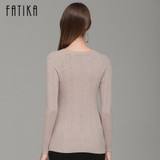 FATIKA 2017 Fashion Women Boat Neck Full Sleeve Slim Pullovers Solid Color Casual Knitted Skinny Sweater Jumpers For Ladies