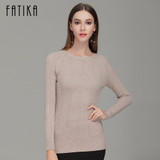 FATIKA 2017 Fashion Women Boat Neck Full Sleeve Slim Pullovers Solid Color Casual Knitted Skinny Sweater Jumpers For Ladies