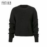 FATIKA 2017 Autumn Women Blouse Casual O-Neck Loose Batwing Long Sleeve Tops Shirts Sweater Jumper Pullovers