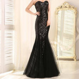 Fast Delivery Purple Long Mermaid Prom Dresses Sweetheart Gold Sequins Party Dress For Women Gold Mermaid Evening Gown SA957