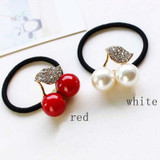 Fasion Lady Girl Pearl Wire Flower Ponytail Holder Scrunchy Hair Rope Elastic Rubber Band Womens Headwear Diamond Hair Accessory