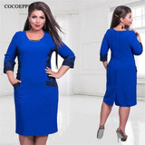 fashionable office women dresses Large size casual o-neck Long sleeve bodycon Dress 2017 plus size women clothing  winter dress