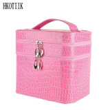 Fashionable Large Crocodile Cosmetic Bag Wholesale Necklace Earrings Box Jewelry Showcase Travel Cleaning Cosmetic Bag Beauty