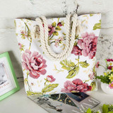 Fashionable Flower Printing Women Handbags Canvas Women Beach Bag Casual Shopping Tote Mummy Shoulder Bag drop shipping JXY820
