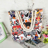 Fashionable Flower Printing Women Handbags Canvas Women Beach Bag Casual Shopping Tote Mummy Shoulder Bag drop shipping JXY820