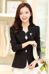 Fashionable Ladies Blazer Feminino 2016 Plus Size Blaser Women Suit Blazers And Jackets White/Pink/BlackYellow jaqueta feminina