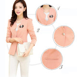 Fashionable Ladies Blazer Feminino 2016 Plus Size Blaser Women Suit Blazers And Jackets White/Pink/BlackYellow jaqueta feminina