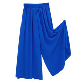 Fashionable Design High Waist Women Chiffon Long Pants Solid Color Loose Lady Wide Leg Pants All Match Clothes
