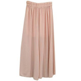 Fashionable Design High Waist Women Chiffon Long Pants Solid Color Loose Lady Wide Leg Pants All Match Clothes