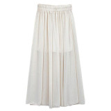 Fashionable Design High Waist Women Chiffon Long Pants Solid Color Loose Lady Wide Leg Pants All Match Clothes