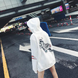 Fashion Womens New Korean K Pop Hoodies Harajuku Oversize Character Printed Solid Women Sweatshirt Females Loose Hoodies Female