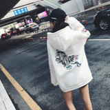 Fashion Womens New Korean K Pop Hoodies Harajuku Oversize Character Printed Solid Women Sweatshirt Females Loose Hoodies Female